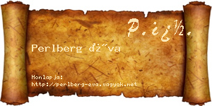 Perlberg Éva névjegykártya